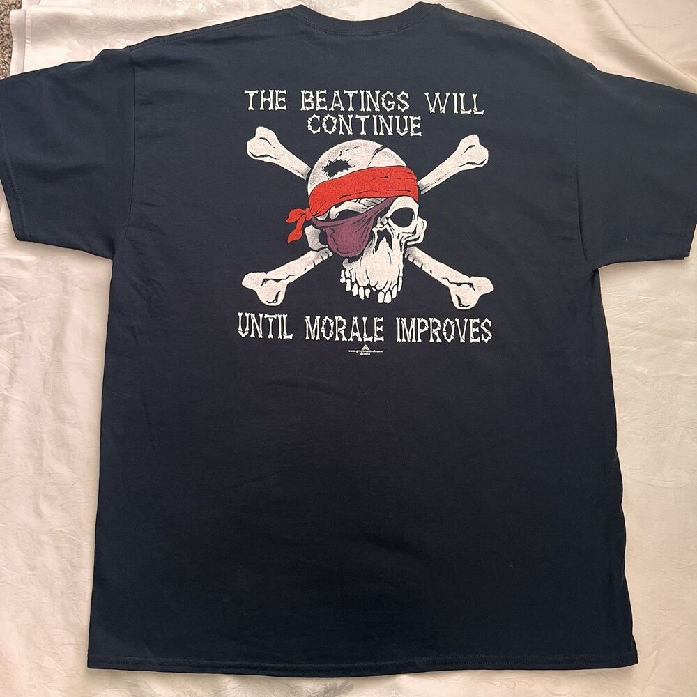 Fort Walton Beach Pirate T-Shirt XL Beatings Will Continue Moral Improves Skull
